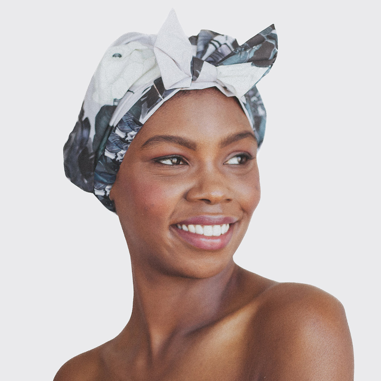 Recycled Polyester Luxe Shower Cap - Palm Leaves