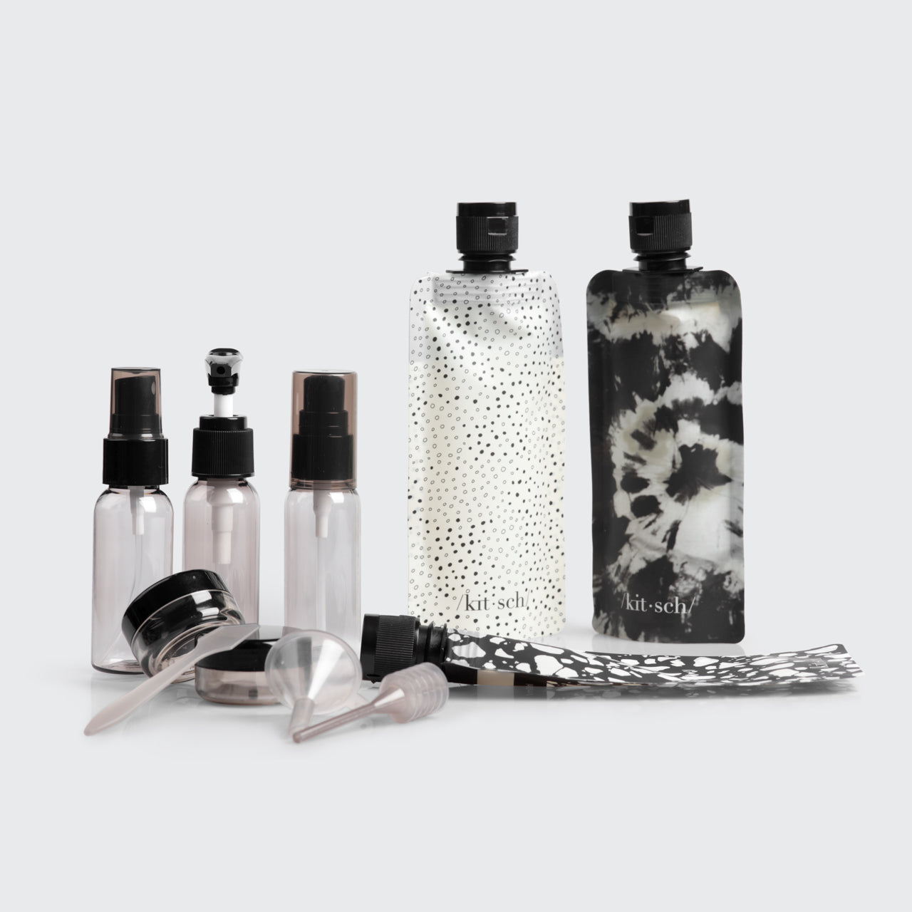 Travel Bottles For & Black – - 11 Pack Toiletries Ivory KITSCH