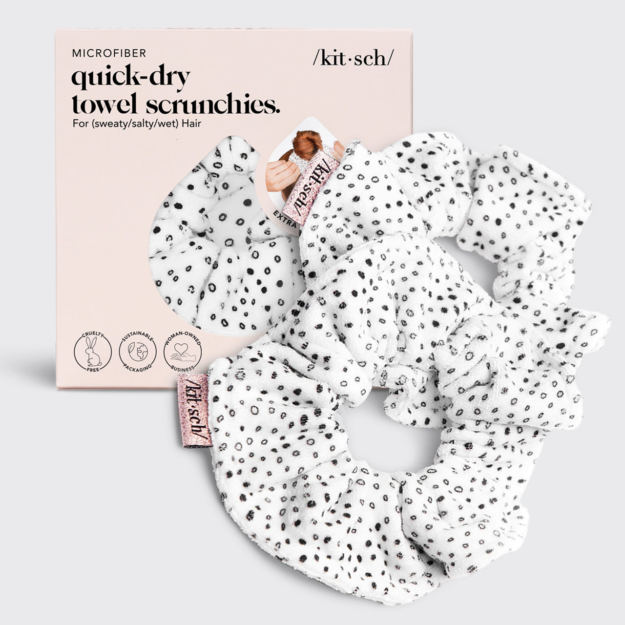 Toalla de microfibra de secado rápido Scrunchies 2uds - Micro Dot