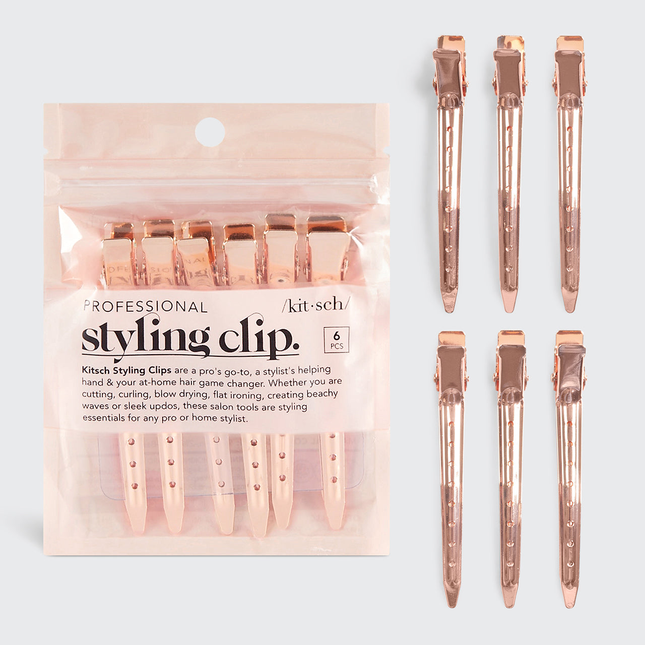 Styling Hair Clips 6pc (Oro Rosa)