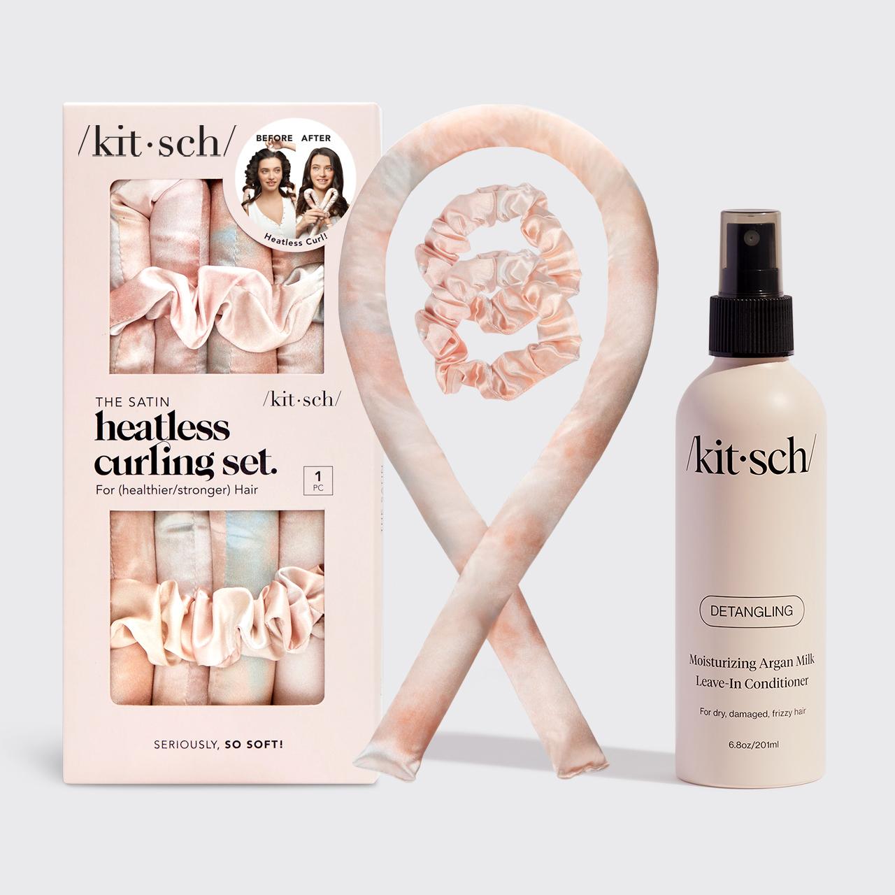 Satin Heatless Curling Set + Leave-In Conditioner Combo