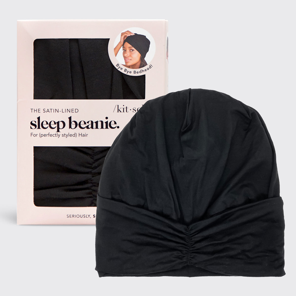 Satin-lined Sleep Beanie - Black – KITSCH