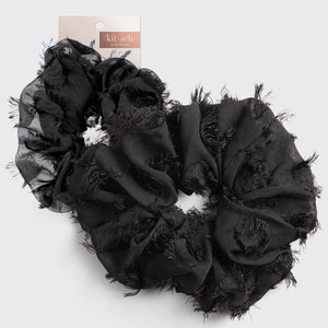 Brunch Scrunchie - Negro deshilachado