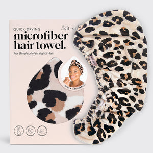 Leopard Microfiber Hair Towel