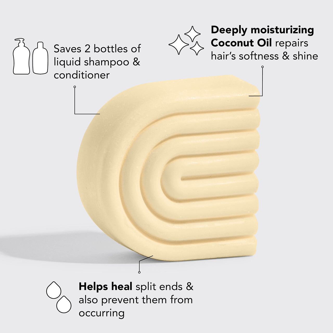 Kokosnussöl-Conditioner-Bar für trockenes, strapaziertes Haar