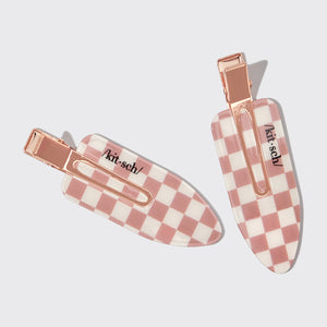 XL Creaseless Clips 2pc Set - Terracotta Checker