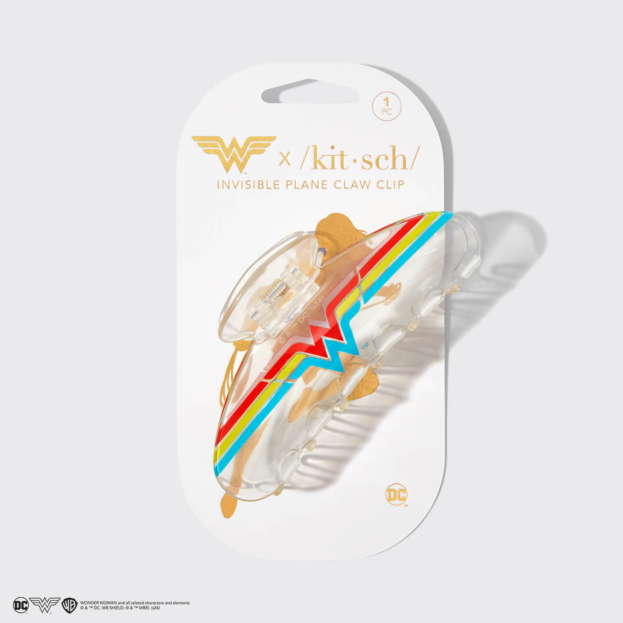 Kitsch x Wonder Woman Clip imprimé en acrylique transparent