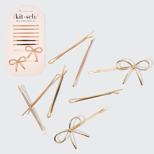 Conjunto de 8 unidades de Bobby Pins em metal esmaltado com nuvem e laço - Rosewood