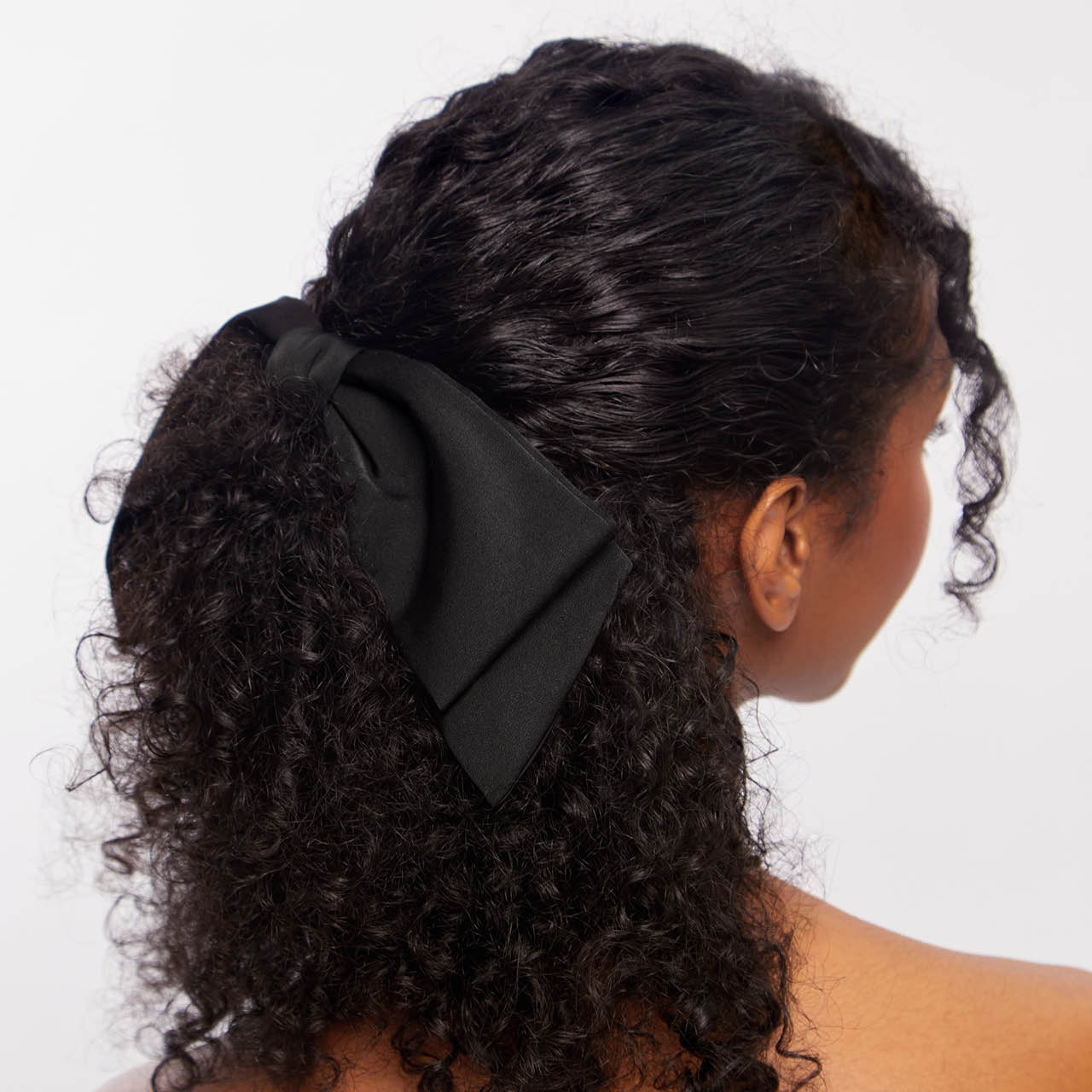 Barrette à cheveux en tissu recyclé - Noir