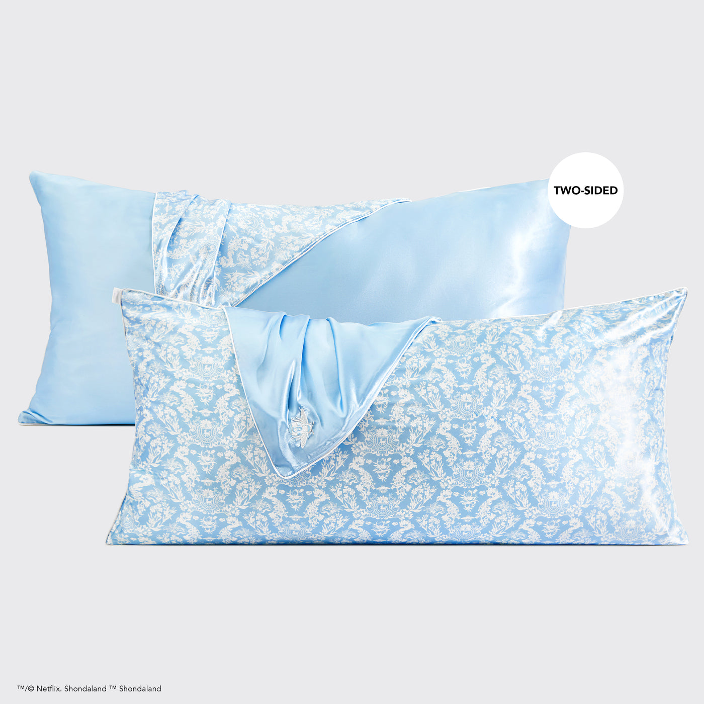 Bridgerton x Kitsch King Satin tyynyliina - Toile De Blue