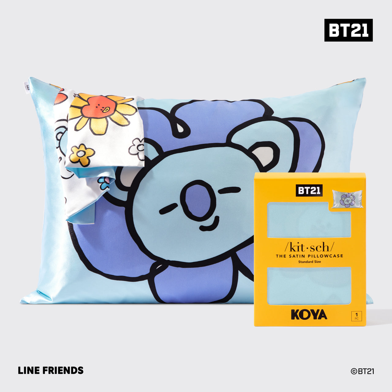 BT21 ×キッチュサテン枕カバー スタンダード - 高野