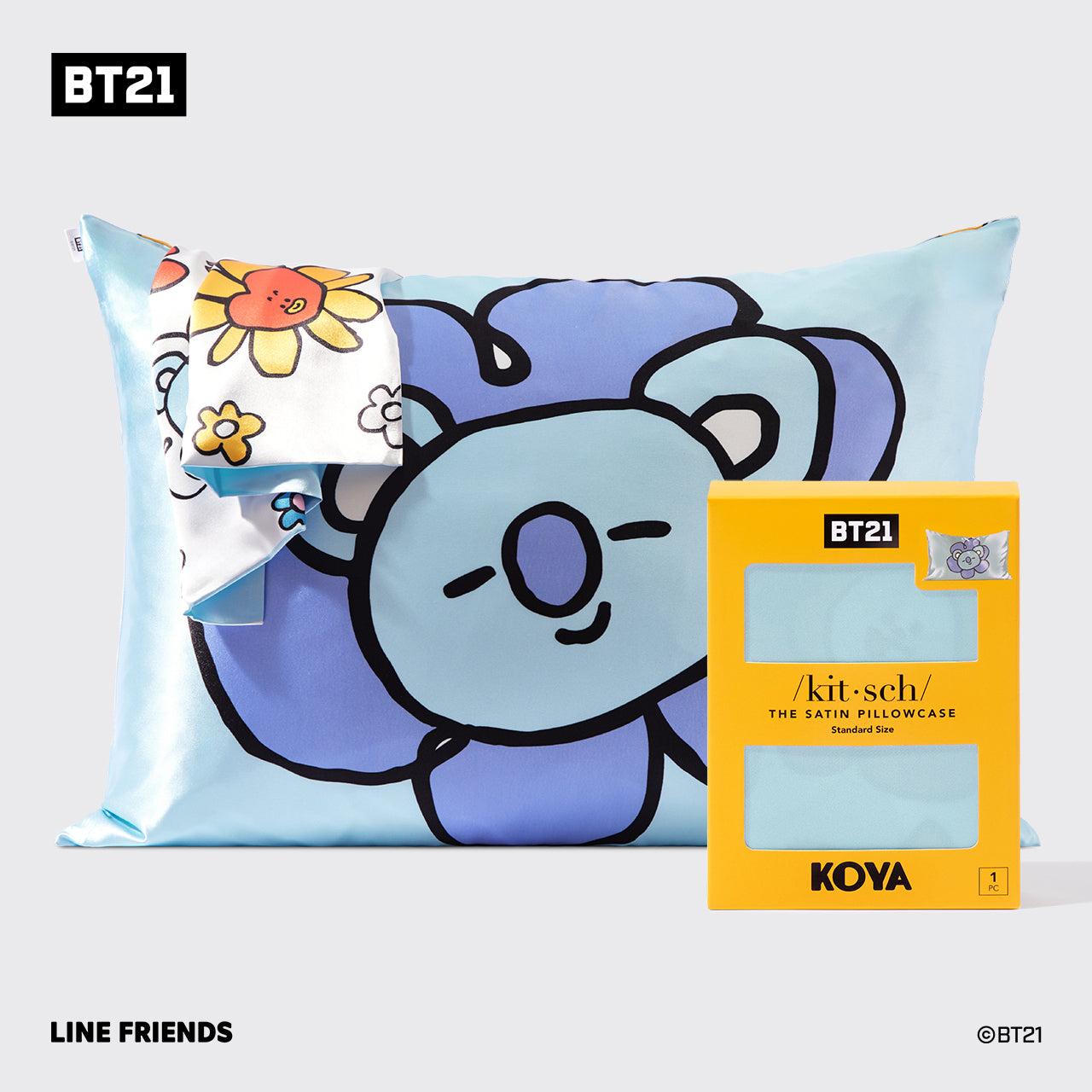 BT21 meets キッチュ・サテン枕カバー - KOYA