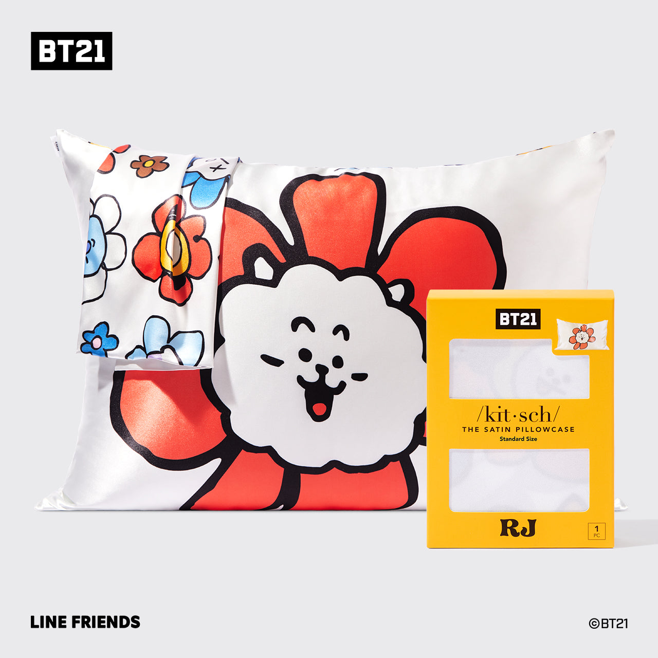 BT21과 키치 새틴 베갯잇이 만나다 - RJ