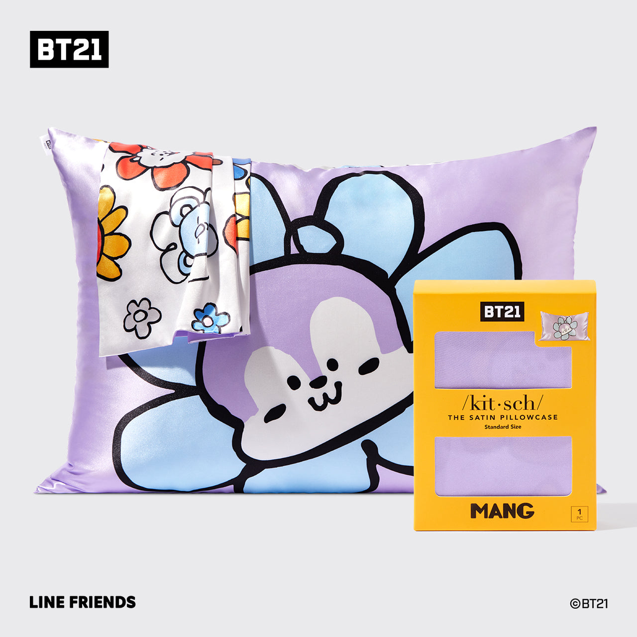 BT21 x Kitsch Σατέν μαξιλαροθήκη Standard - Mang