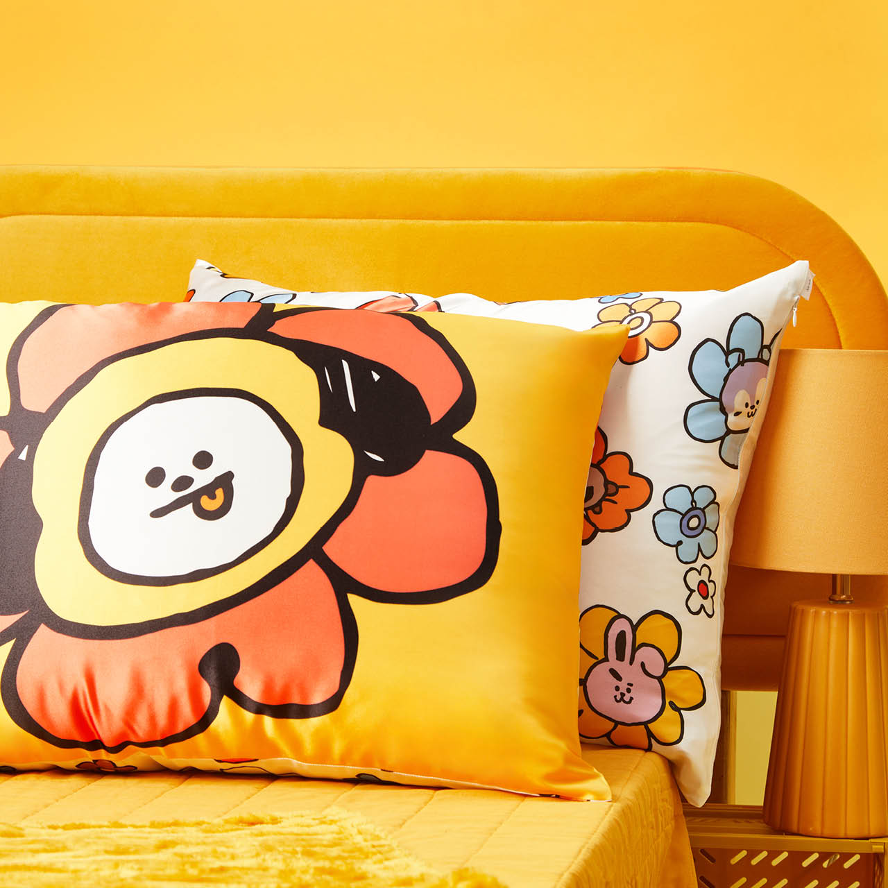 BT21 x Kitsch Saténové povlečení na polštář King - Chimmy