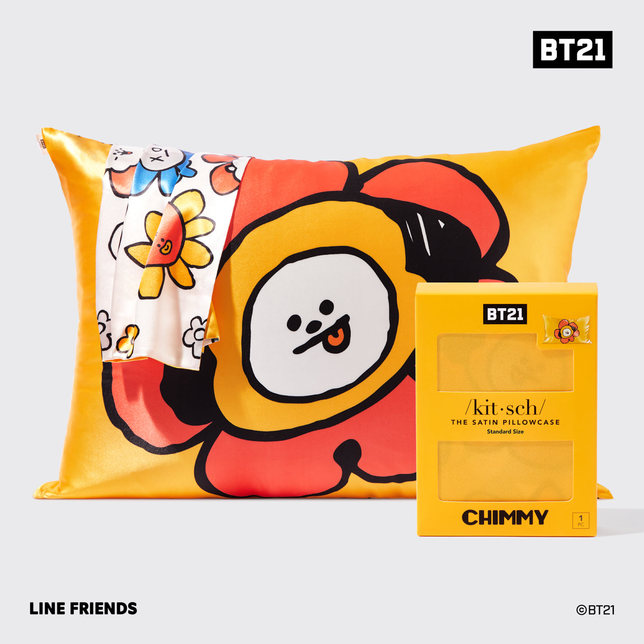 BT21 meets Kitsch Funda de almohada de satén - CHIMMY