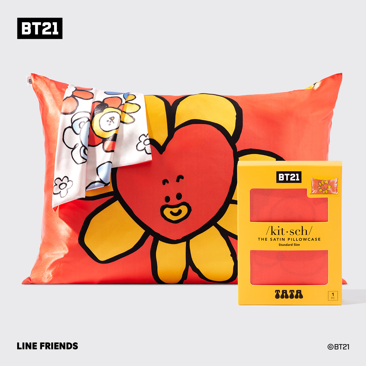 Kitsch x BT21 Taie d'oreiller en satin - TATA