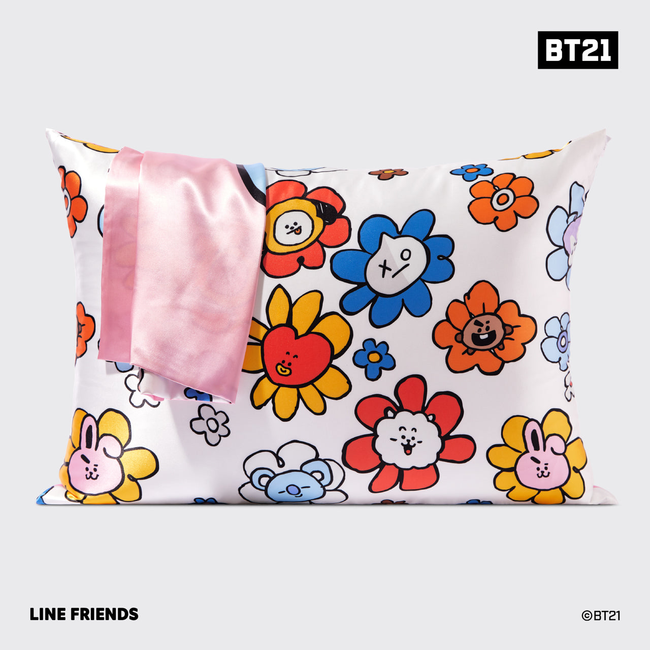 BT21 x Kitsch Saténové povlečení na polštář Standard - Cooky