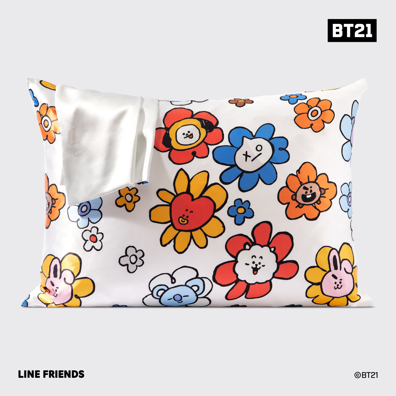 BT21 trifft Kitsch Satin-Kissenbezug - VAN