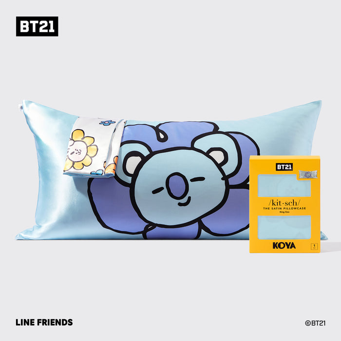 BT21 x Kitsch Saténové povlečení na polštář King - Koya