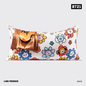 BT21 x Kitsch Saténové povlečení na polštář King - Shooky