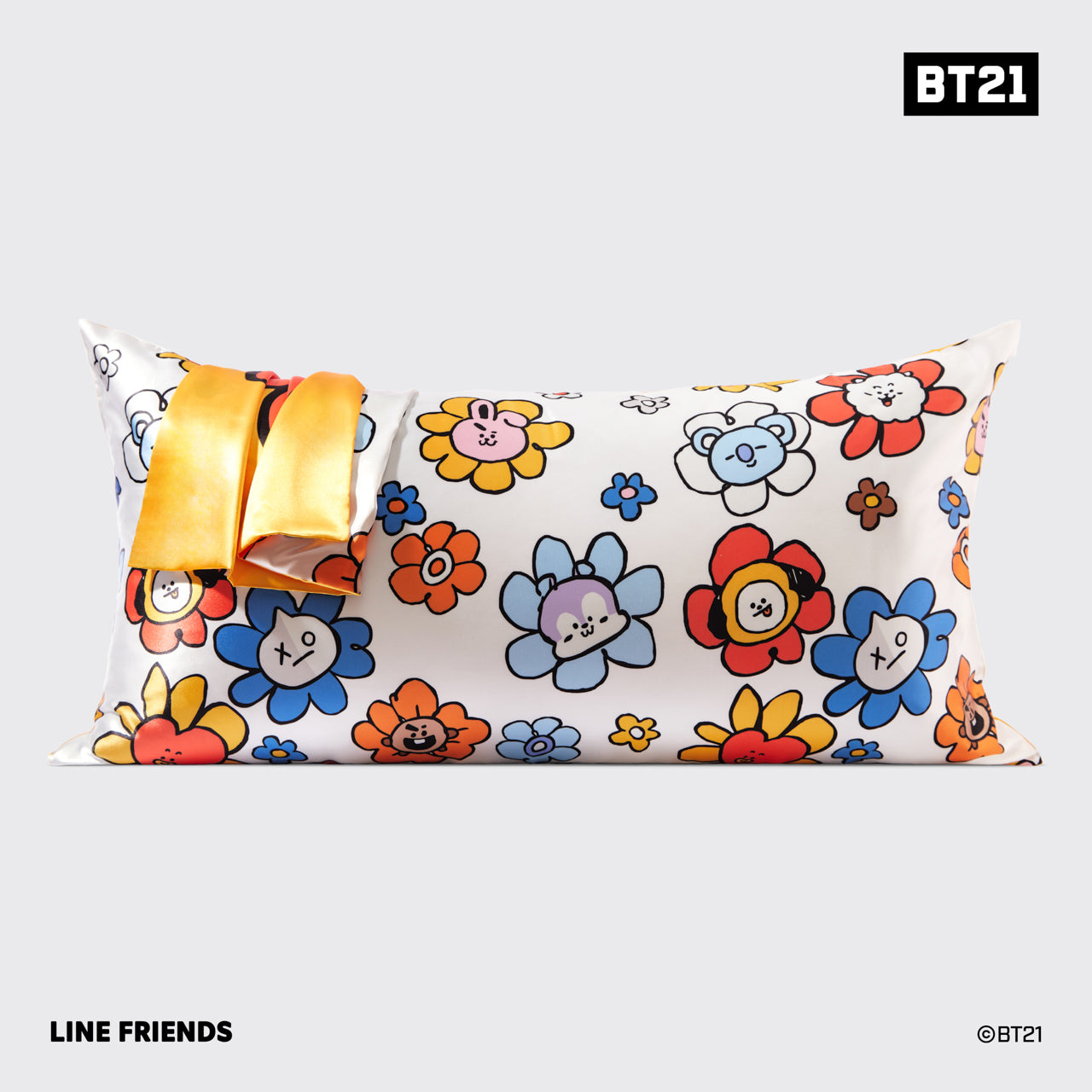 BT21 x Kitsch Saténové povlečení na polštář King - Chimmy