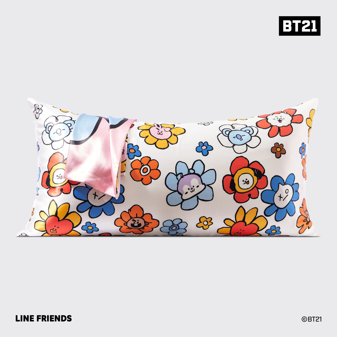 BT21 x Kitsch Saténové povlečení na polštář King - Cooky