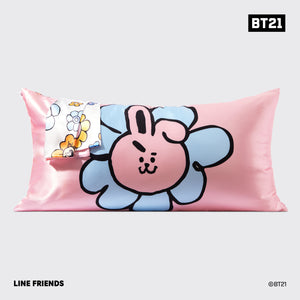 BT21 x Kitsch Saténové povlečení na polštář King - Cooky