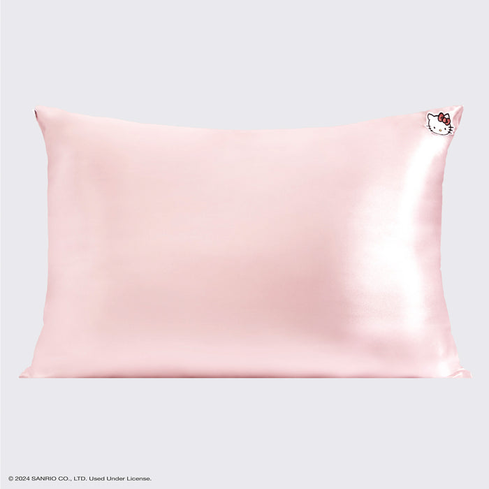 Hello Kitty x Kitsch Satin Pillowcase - Solid Pink Hello Kitty Face