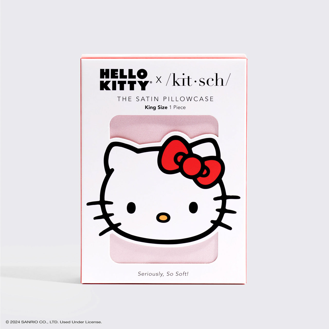 Hello Kitty x Kitsch Kissenbezug König - Solid Pink Hello Kitty Gesicht