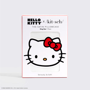Hello Kitty x Kitsch Pillowcase King - Solid Ivory Hello Kitty Bow