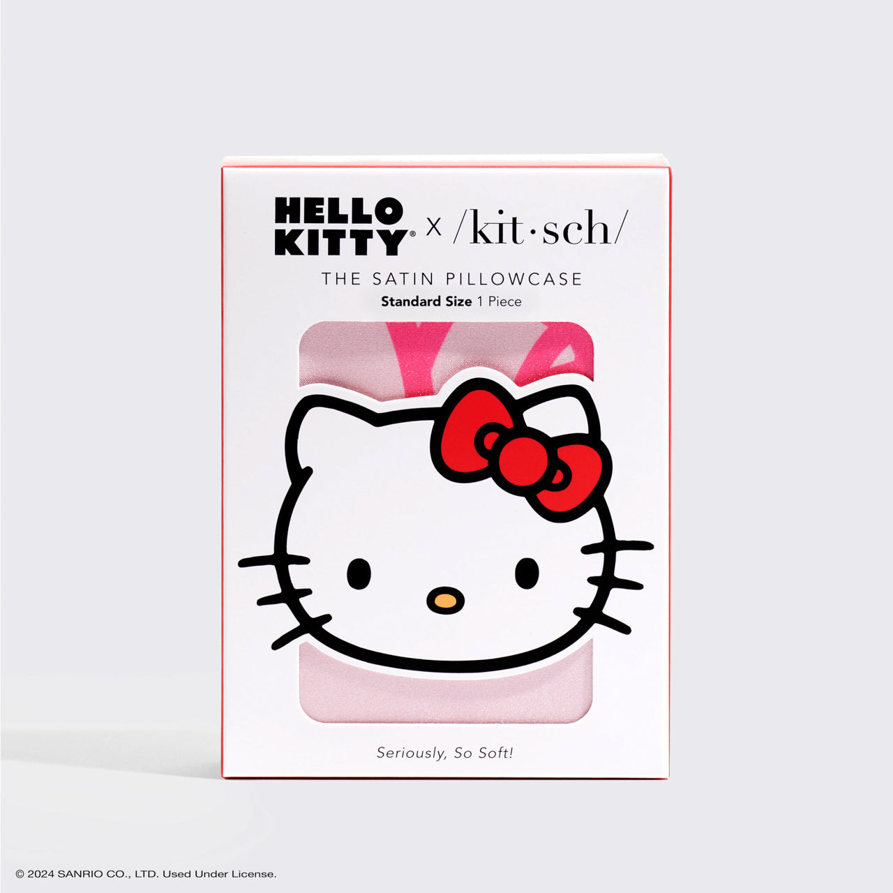 Hello Kitty x Kitsch Funda de almohada de satén - Caras Hello Kitty rosa