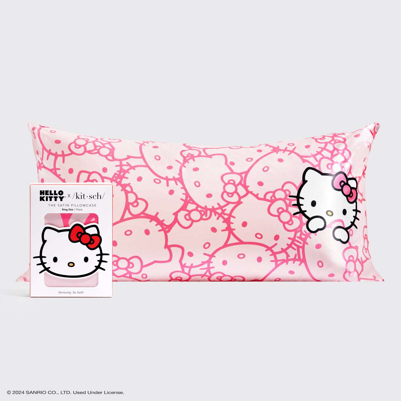 Hello Kitty x Kitsch Kopfkissenbezug König - Rosa Hello Kitty Gesichter