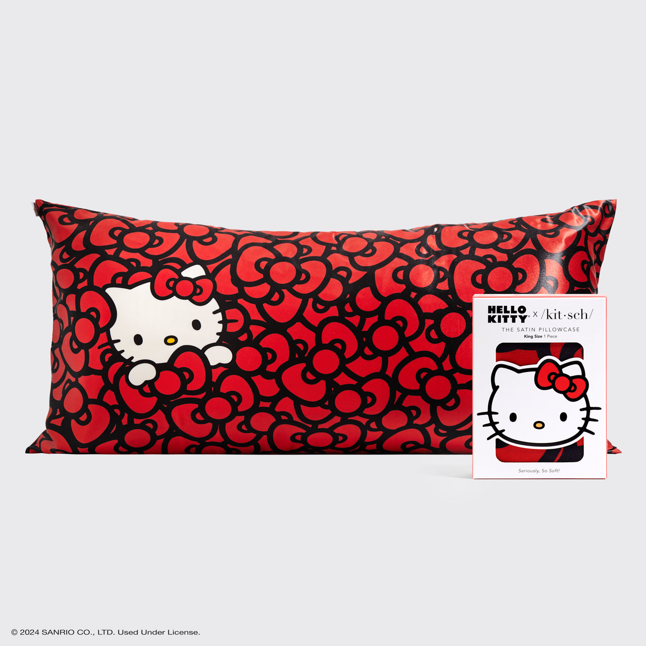 Hello Kitty x Kitsch Pillowcase King - Hello Kitty se baña en un mar de lazos