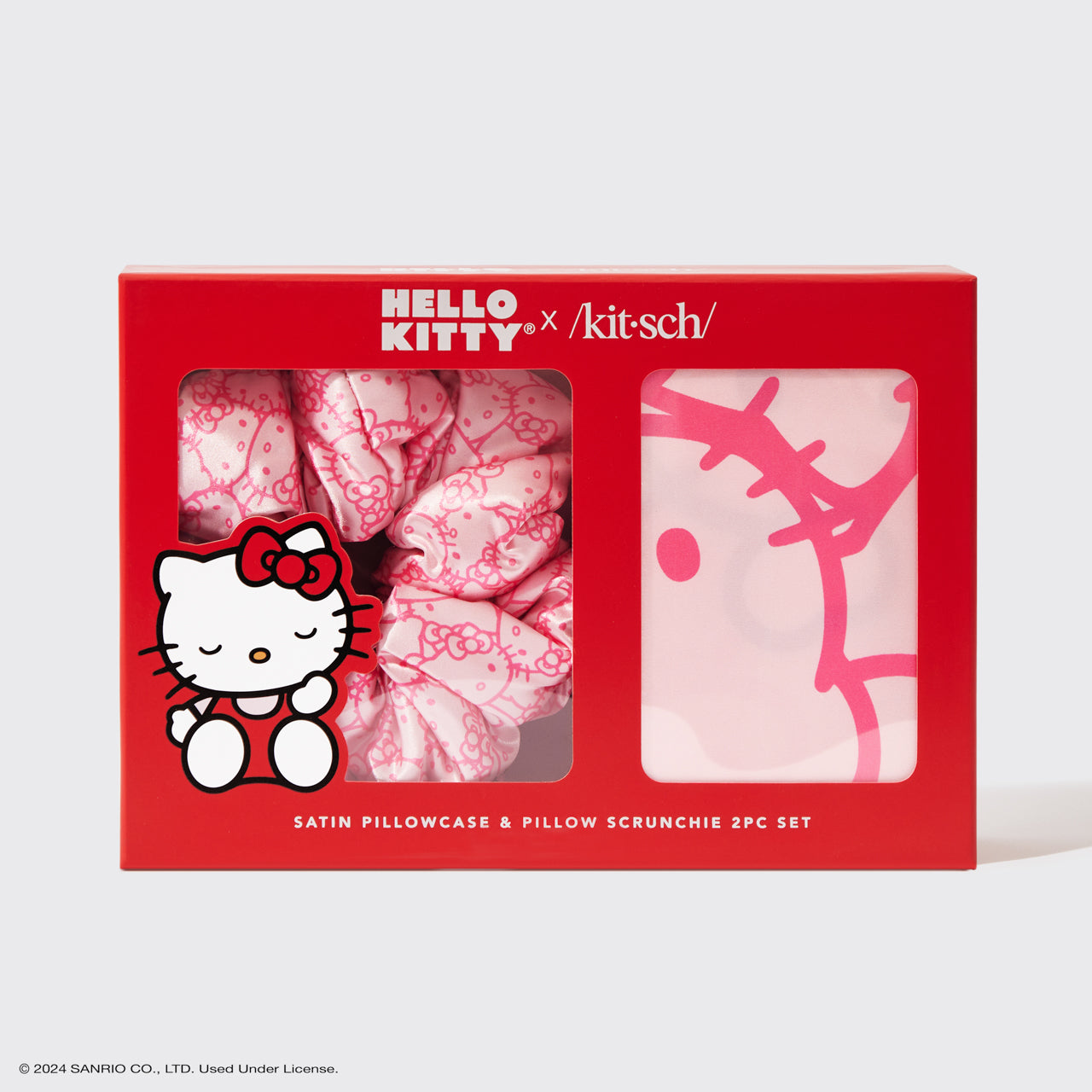 Kitsch x Hello Kitty Satin Pillowcase & Pillow Scrunchie 2pc Set