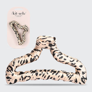 Mit Satin umwickelter Klauenclip - Leopard