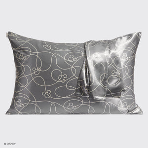 Kitsch & Mickey et Minnie Ensemble de Taies d'Oreiller Standard - Charcoal