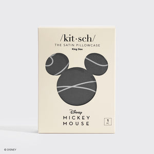 Kitsch & Mickey en Minnie Satijnen Kussensloop King Mickey Doolhof - Houtskool