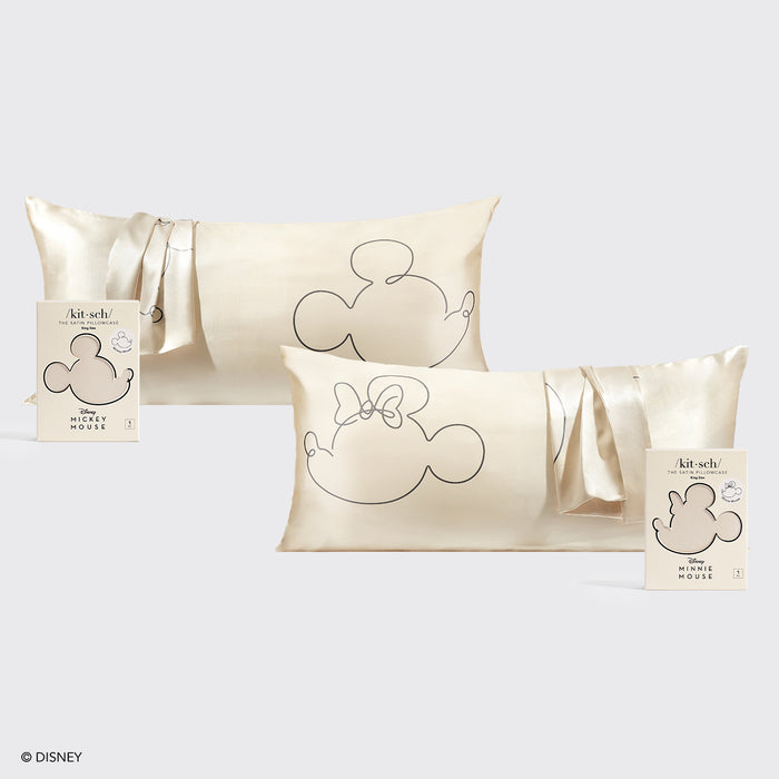 Kitsch & Mickey and Minnie King Pillowcase Bundle - Cream