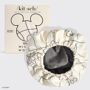 Mickey/ Minnie x Kitsch Gorro de ducha flexible con forro de satén - Mickey Maze