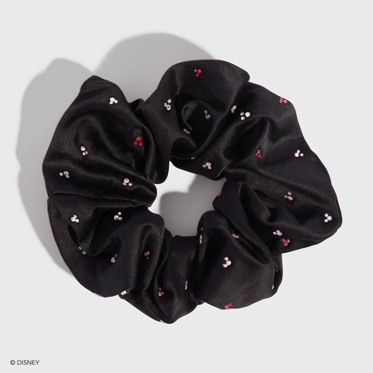 Kitsch x Mickey and Minnie Rhinestone Scrunchie - Black