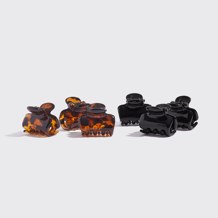 Mini Cloud Clips 6pc Set - Black & Tort