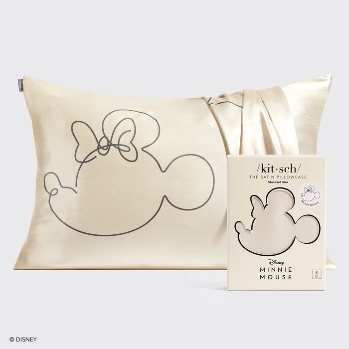 Kitsch & Mickey und Minnie Satin Kissenbezug Standard Mrs. Mouse - Creme