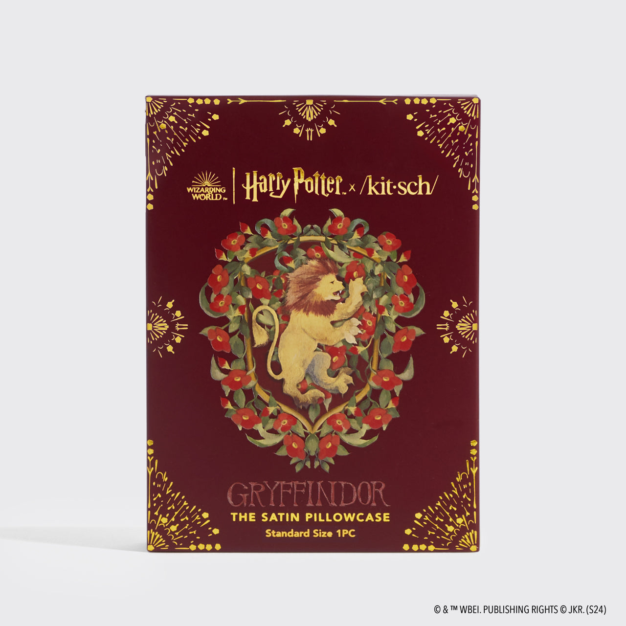 Harry Potter x Kitsch Taie d'oreiller en satin Standard - Gryffondor