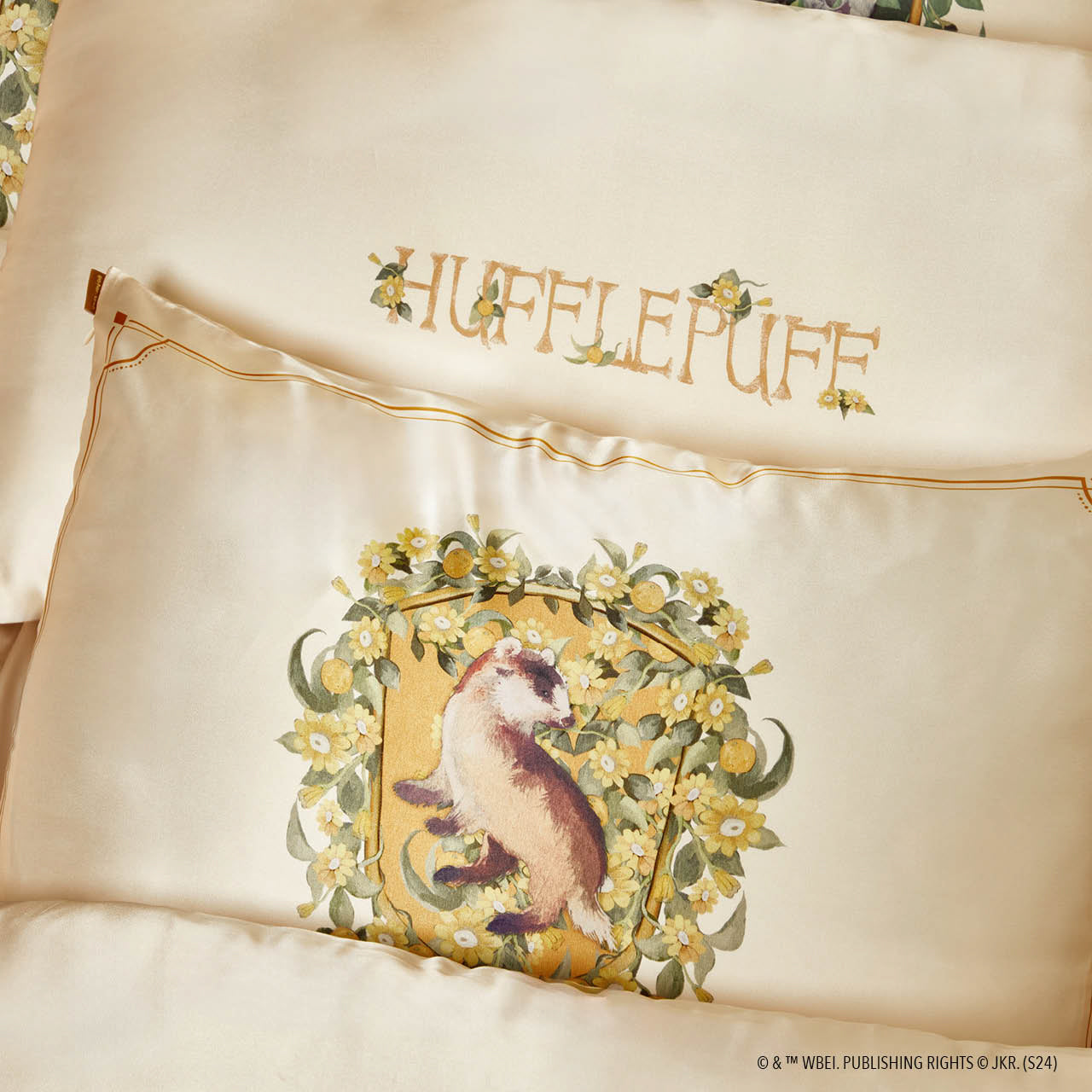 Kitsch x Harry Potter Taie d'oreiller en satin King - Hufflepuff