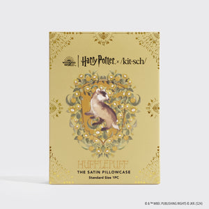 Harry Potter x Kitsch Taie d'oreiller en satin Standard - Hufflepuff