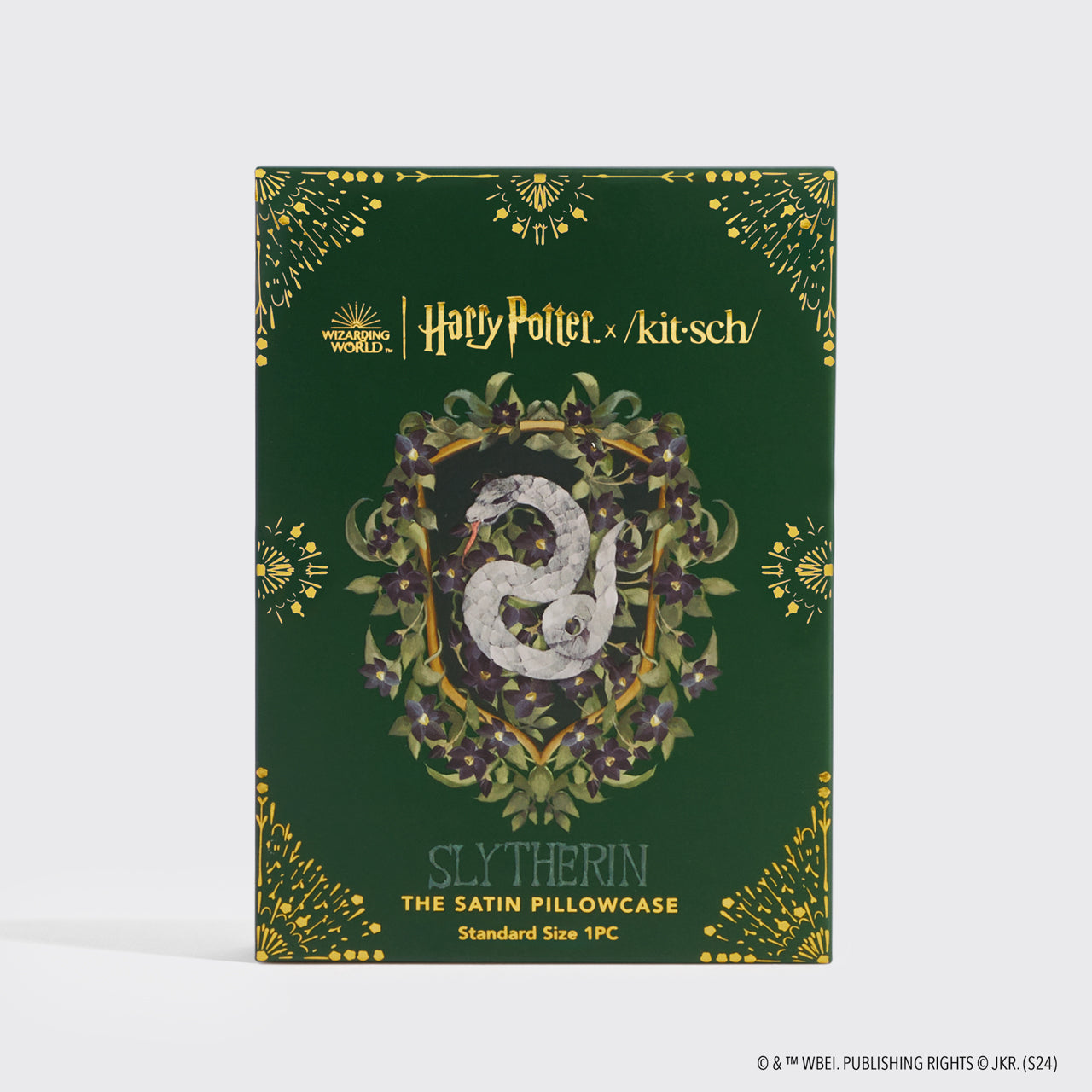 Harry Potter x Kitsch Satijnen Kussensloop Standaard - Slytherin