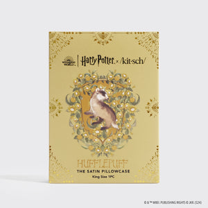 Harry Potter x Kitsch Taie d'oreiller en satin King - Hufflepuff