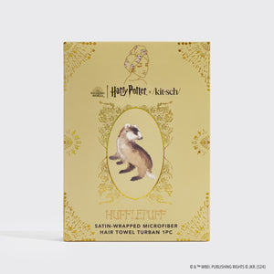 Harry Potter x Kitsch Serviette à cheveux enveloppée de satin - Hufflepuff