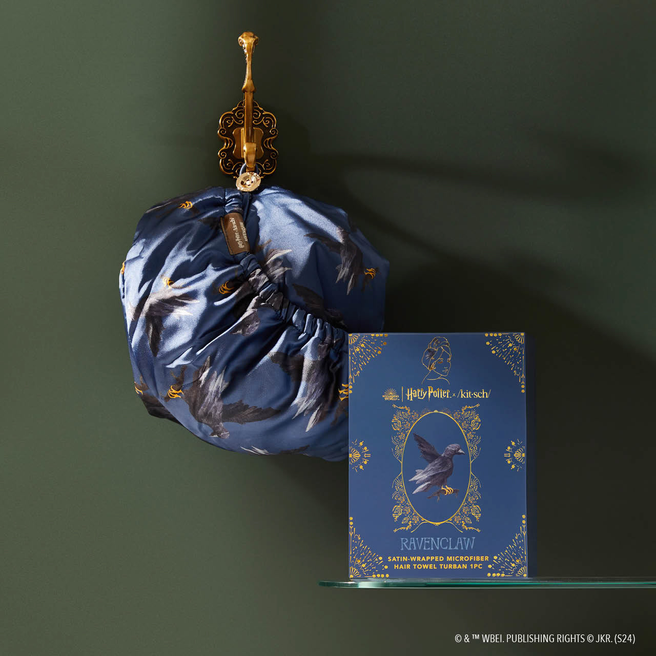 Harry Potter x Kitsch Serviette à cheveux enveloppée de satin - Ravenclaw